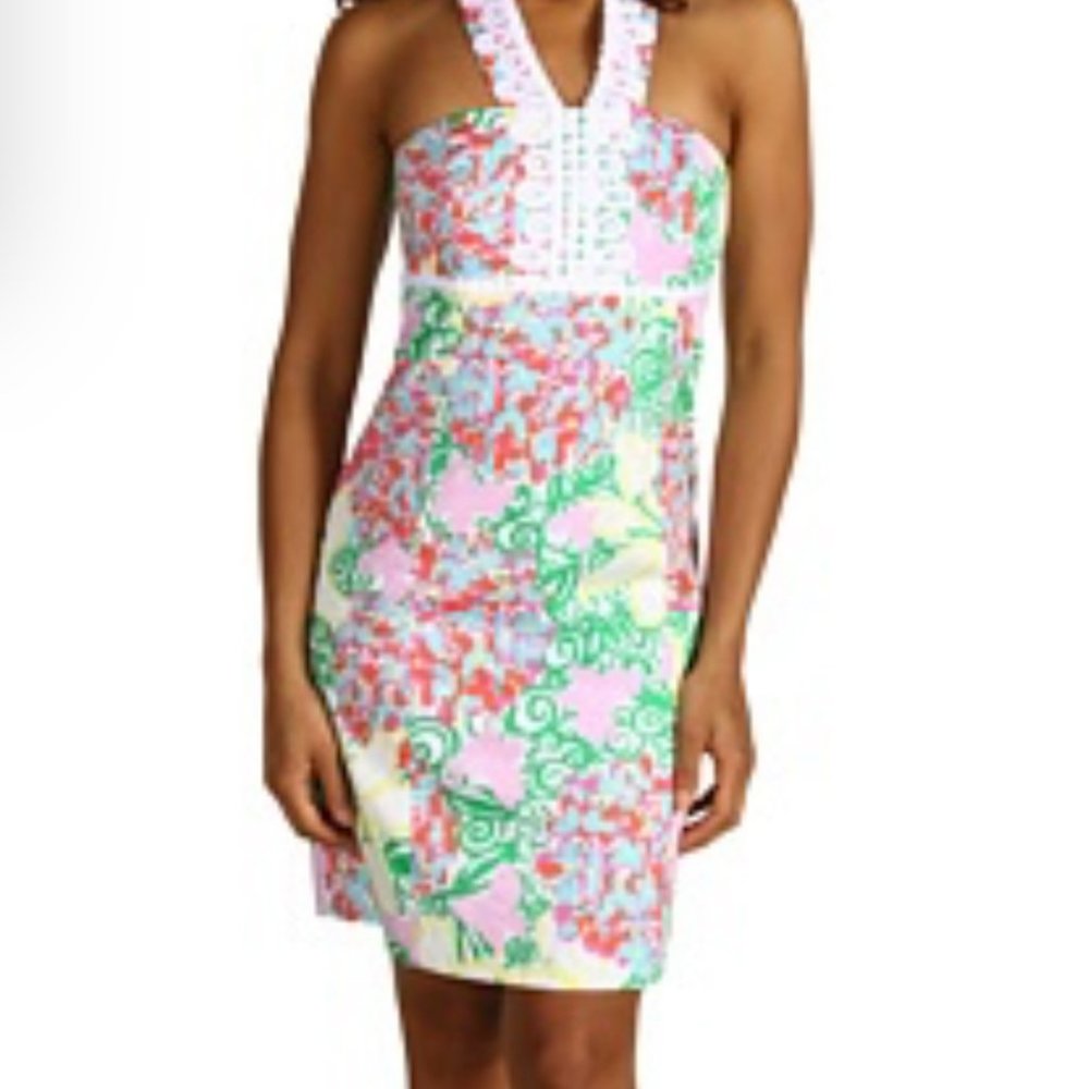 Lilly Pulitzer size 4 Isabel Mariposa floral halter dress